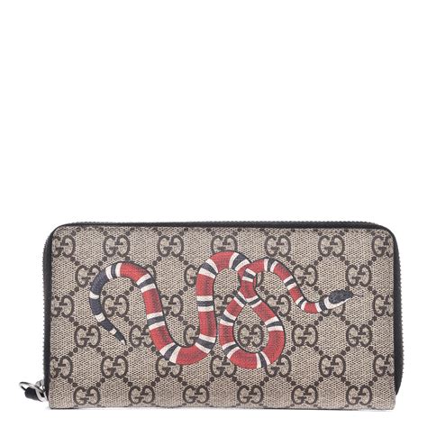 GG Supreme Black Kingsnake Print Large Wallet .